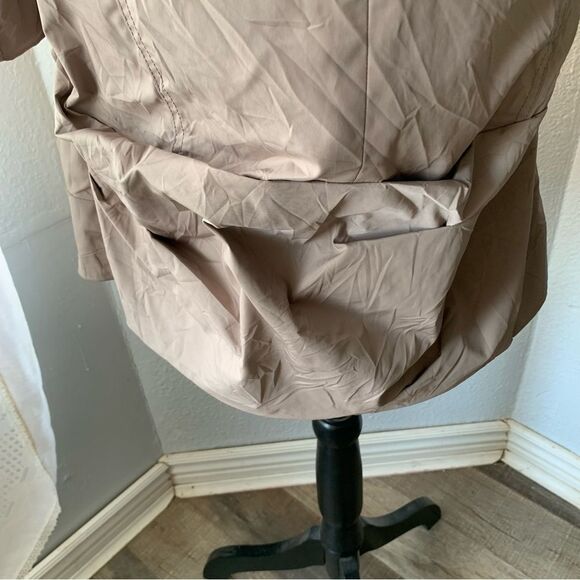 Re Verofonna Pleated Trench Coat Ruched Sleeve Size 38 Taupe Japanese designer - Picture 7 of 14